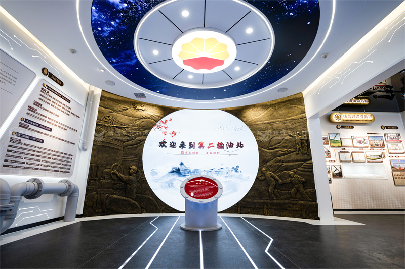 油田展廳設計施工-長(cháng)慶油田第二輸油處展廳案例